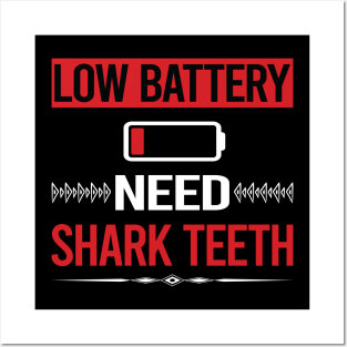 Shark Teeth Wall Art - Low Battery Shark Teeth by tyeshawalthous